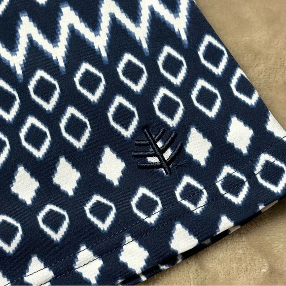 Coolibar Big Wave swim short UPF 50+ Navy Blue White Skort Size Medium - Picture 3 of 9